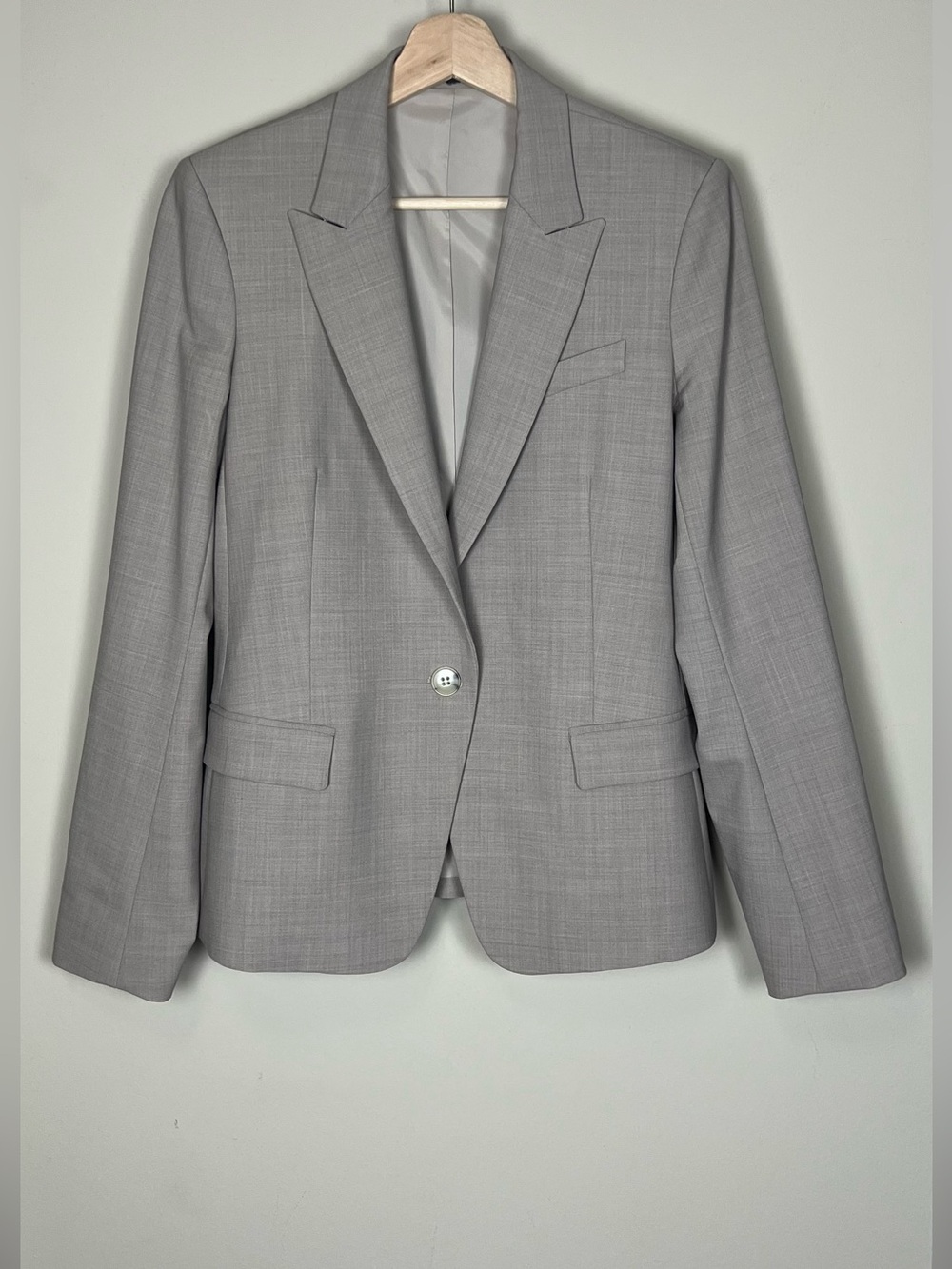 Theory Gabe B 2 Urban Blazer Taupe/Cream Size 6/8